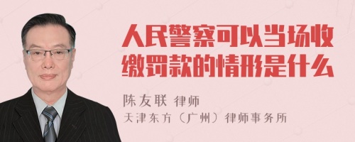 人民警察可以当场收缴罚款的情形是什么