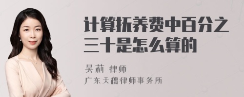 计算抚养费中百分之三十是怎么算的