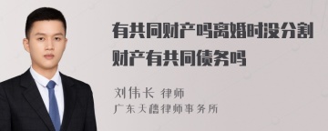 有共同财产吗离婚时没分割财产有共同债务吗