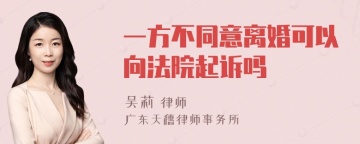 一方不同意离婚可以向法院起诉吗