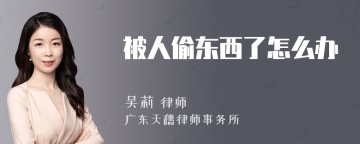 被人偷东西了怎么办