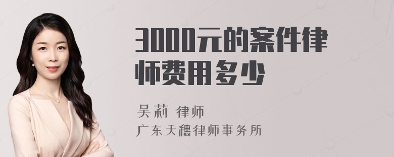 3000元的案件律师费用多少