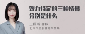 效力待定的三种情形分别是什么