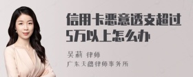 信用卡恶意透支超过5万以上怎么办