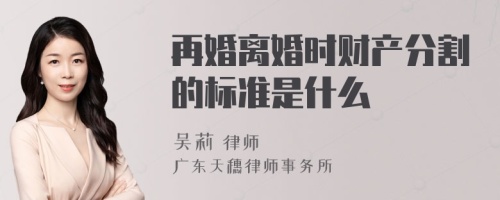 再婚离婚时财产分割的标准是什么