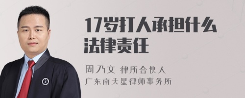 17岁打人承担什么法律责任