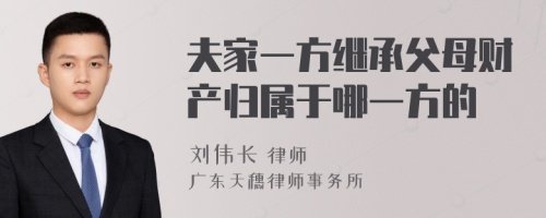 夫家一方继承父母财产归属于哪一方的