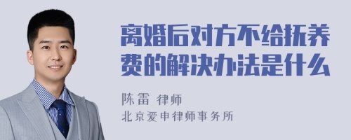 离婚后对方不给抚养费的解决办法是什么