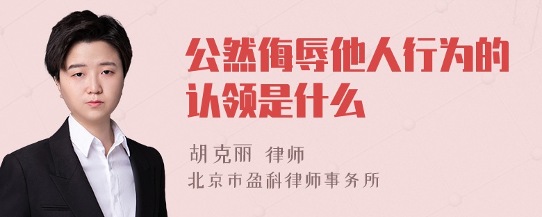 公然侮辱他人行为的认领是什么