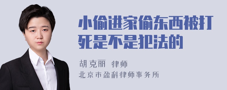 小偷进家偷东西被打死是不是犯法的