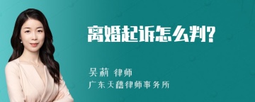 离婚起诉怎么判?