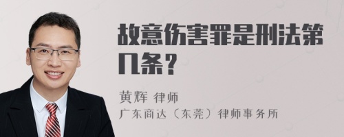 故意伤害罪是刑法第几条？