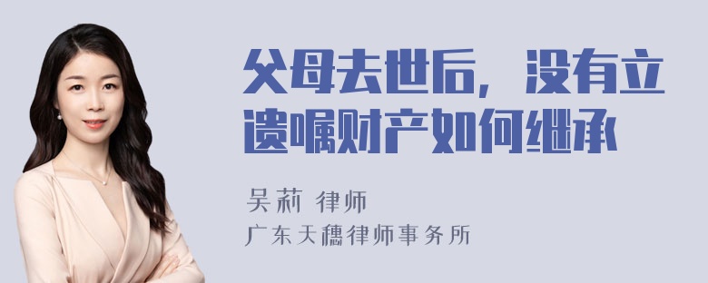 父母去世后，没有立遗嘱财产如何继承