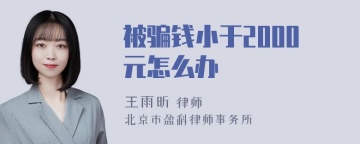 被骗钱小于2000元怎么办