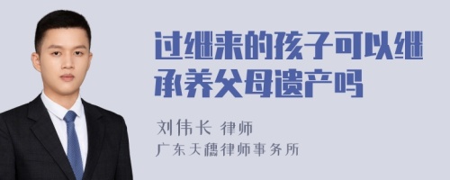 过继来的孩子可以继承养父母遗产吗