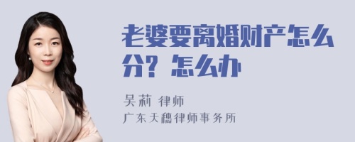 老婆要离婚财产怎么分? 怎么办