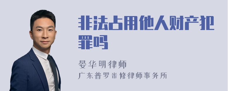 非法占用他人财产犯罪吗