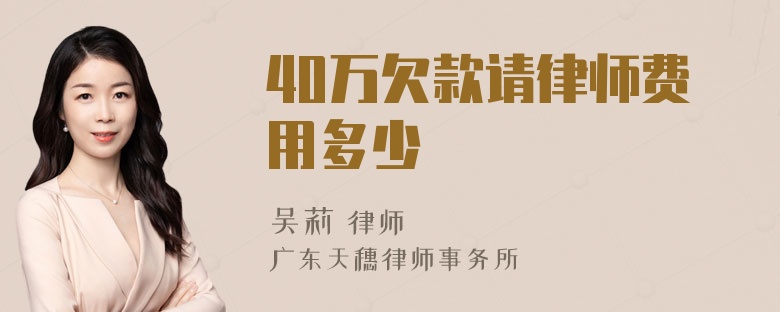 40万欠款请律师费用多少