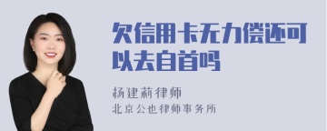 欠信用卡无力偿还可以去自首吗