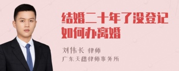 结婚二十年了没登记如何办离婚