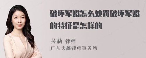 破坏军婚怎么处罚破坏军婚的特征是怎样的