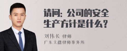 请问: 公司的安全生产方针是什么？