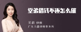 堂弟借钱不还怎么催