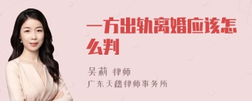 一方出轨离婚应该怎么判