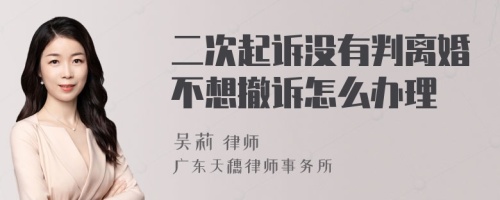 二次起诉没有判离婚不想撤诉怎么办理