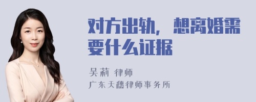 对方出轨，想离婚需要什么证据