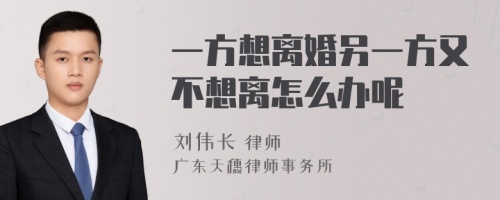 一方想离婚另一方又不想离怎么办呢