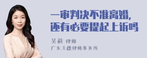 一审判决不准离婚，还有必要提起上诉吗