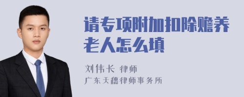 请专项附加扣除赡养老人怎么填