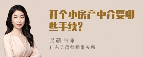 开个小房产中介要哪些手续?