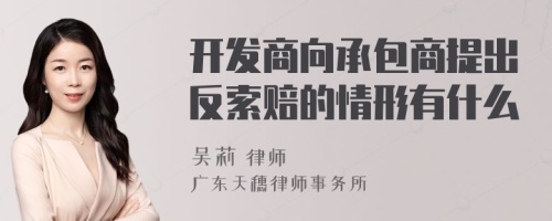 开发商向承包商提出反索赔的情形有什么