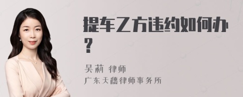 提车乙方违约如何办？