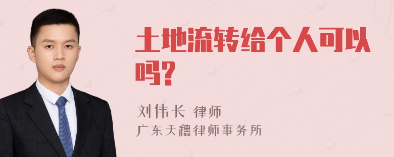 土地流转给个人可以吗?