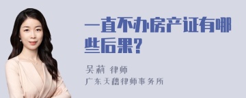 一直不办房产证有哪些后果?