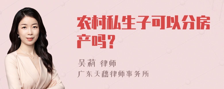 农村私生子可以分房产吗？