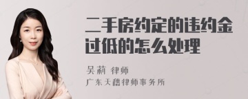 二手房约定的违约金过低的怎么处理