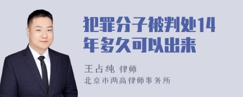 犯罪分子被判处14年多久可以出来