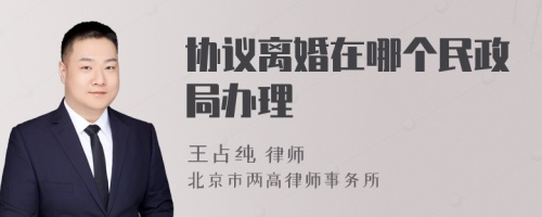 协议离婚在哪个民政局办理