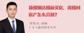 新婚姻法婚前买房，离婚时房产怎么分割？