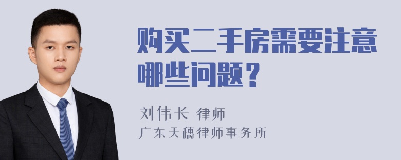 购买二手房需要注意哪些问题？