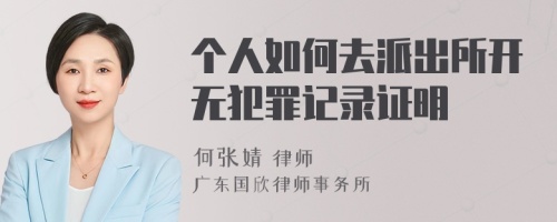 个人如何去派出所开无犯罪记录证明