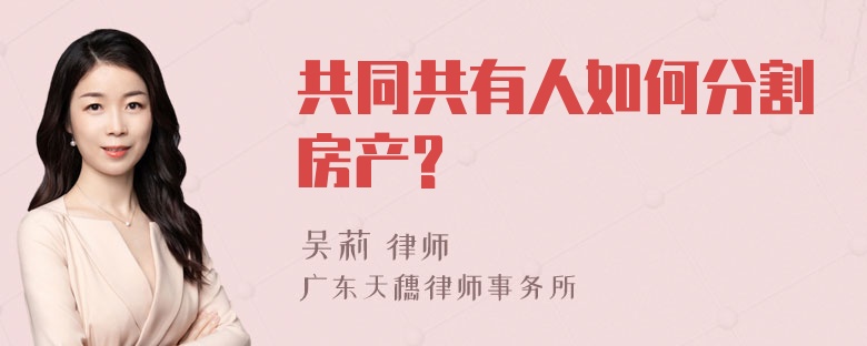 共同共有人如何分割房产?