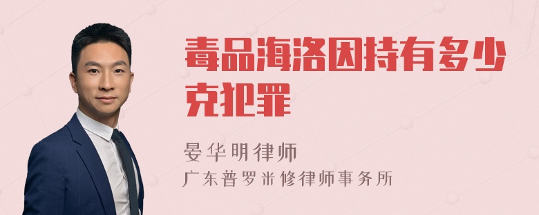 毒品海洛因持有多少克犯罪