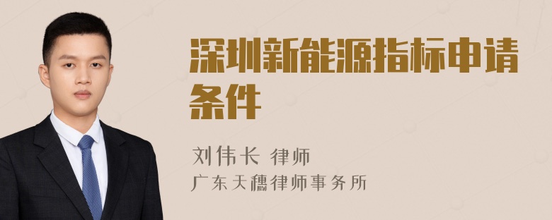 深圳新能源指标申请条件