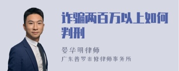 诈骗两百万以上如何判刑