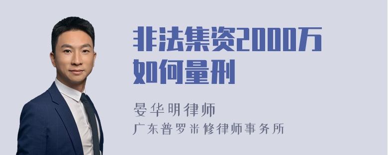 非法集资2000万如何量刑